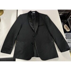 Boys Calvin Klein Black Tuxedo Jacket Satin Lapels Two Button Size 14 Regular